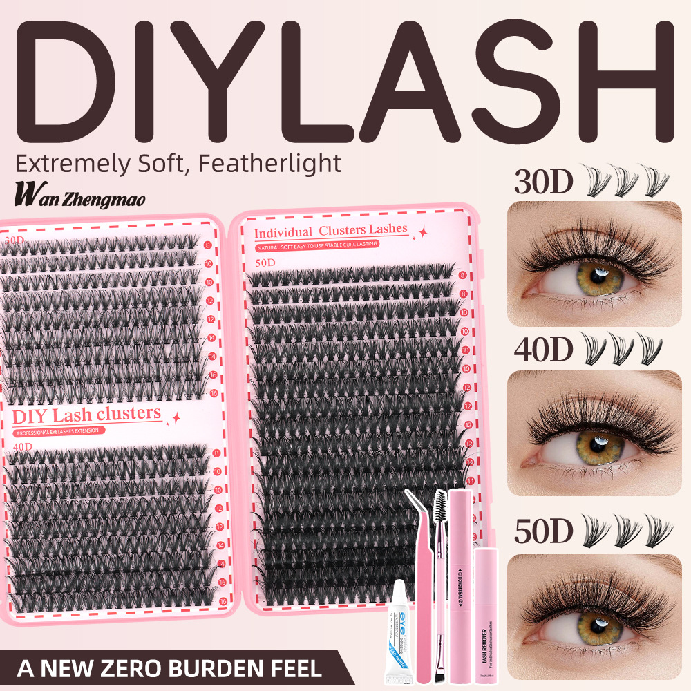 o1cn01tmnak42eec2vtcehw 2215841308713 0 cib.jpg Cross-border European and American eyelash book mixed style false eyelashes 720 clusters large capacity black stem segmented self-lash extension set