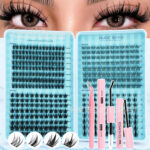 Cross-border bestseller large capacity 400 cluster lash book wheat spike pure wild autumn maple leaf three-piece fishtail mixed dense segmented