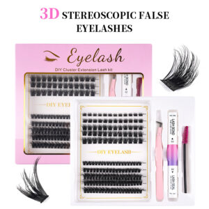 Messy Style Hot Melt Cluster Lashes 3D Single Cluster Eyelashes 80D Planting False Lashes Cross-border Natural Thick European and American DIY Self-adhesive