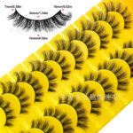 Cross-border bestseller, 10 pairs Russian volume false eyelashes, European and American thick, three-dimensional, curly, flat false eyelashes factory