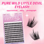Large capacity segmented false eyelashes, European and American comic Barbie, lazy person camera-ready, thick and ultra-fine stem single cluster eyelashes wholesale