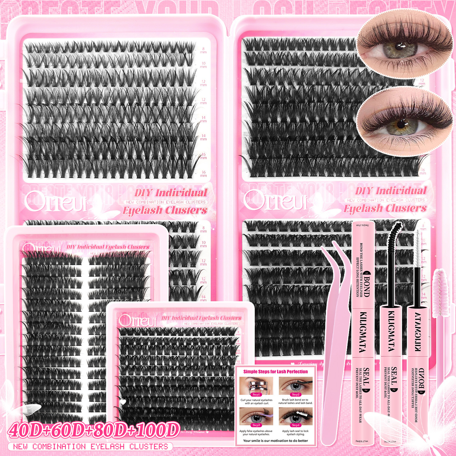 o1cn01ufzjmw1pvyfjfijff 2219025691847 0 cib 1.jpg European and American hot-selling butterfly set, large capacity thick style 40D60D80D100D eyelash book tool set