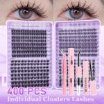Cross-border bestseller large capacity 400 cluster lash book wheat spike pure wild autumn maple leaf three-piece fishtail mixed dense segmented