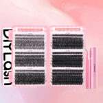European and American cross-border false eyelash book large capacity Amazon mixed single cluster segmented flower eyelashes Middle East eyelashes with glue