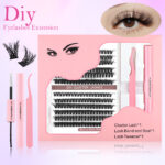 Pingdu Factory New Cross-border False Eyelashes DIY Single Cluster Fluffy Thick Curled欧美 Hot Melt Flower Lashes 60P
