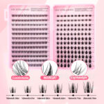 Cross-border best-selling false eyelash set 264 clusters lash book triple fishtail/autumn maple leaf single cluster false eyelashes lash book