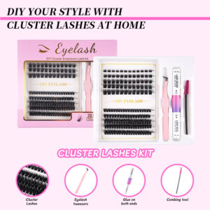 Messy Style Hot Melt Cluster Lashes 3D Single Cluster Eyelashes 80D Planting False Lashes Cross-border Natural Thick European and American DIY Self-adhesive