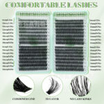 Cross-border bestseller 30D/40D/50D 640 clusters lash book large capacity false eyelashes D curl mixed pack from source factory