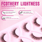 5D Fluffy Transparent Stem False Eyelashes, Large Capacity 5-Pair Set, Invisible and Seamless, Natural Firm Stem, Natural Fluffy