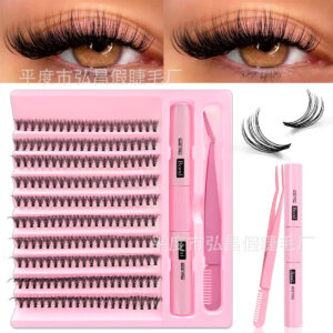 EU-US Cross-Border Best-Selling False Eyelashes 30D 40D 50D Segmented Hot-Melt Flare Lash Set 200 Clusters Voluminous 3D DIY