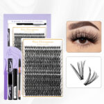 Cross-border best-selling DIY segment false eyelashes kit with dual-head glue and large capacity single-cluster false eyelashes gift box design
