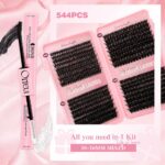 DIY False Eyelash Cluster Lash Book 544PCS 60D 100D 120D 150D Mixed 10-16mm Cross-border In Stock
