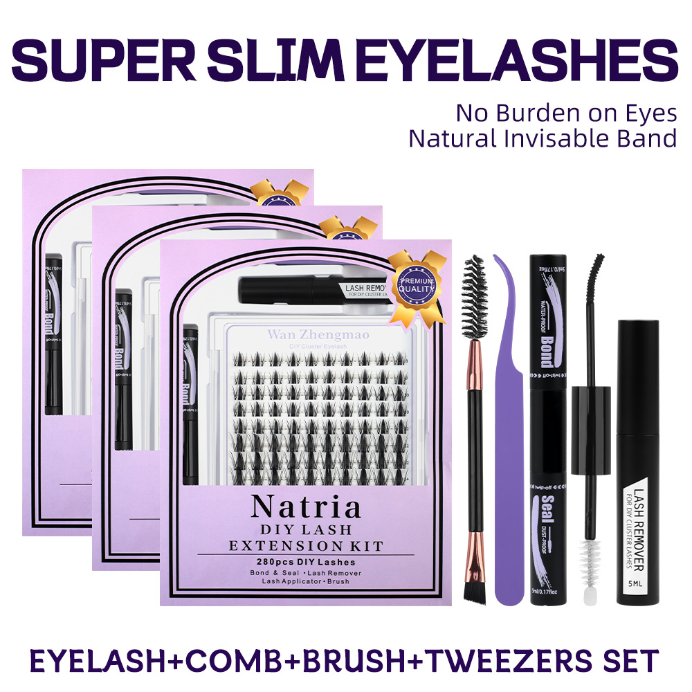 o1cn01vc1rff2eec3audbm6 2215841308713 0 cib.jpg Cross-border glue lash set, segmented hard stem false eyelashes, large capacity flat eyelashes wholesale factory