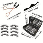 Cross-border bestseller Amazon temu five-magnet quantum magnetic eyelash set, European and American style magnetic eyelashes in stock