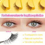 Half-eye false eyelashes 3D cross-border false eyelashes cat eye natural thick eye tail lengthening one-piece false eyelashes transparent stem