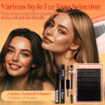 Cross-border bestseller, thick and large-capacity D-curve single-cluster false eyelashes 8-18mm, DIY segmented self-application eyelashes, European and American style