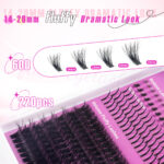 Cross-border e-commerce DIY segmented cluster lashes red box set, long cross dense false eyelashes, factory direct supply for foreign trade TK