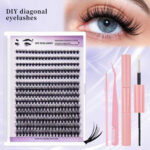 European and American cross-border dense large-volume 280 clusters D-curve DIY eyelashes segmented single-cluster lash extension wholesale