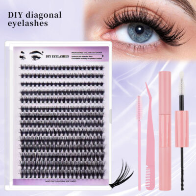 European and American cross-border dense large-volume 280 clusters D-curve DIY eyelashes segmented single-cluster lash extension wholesale