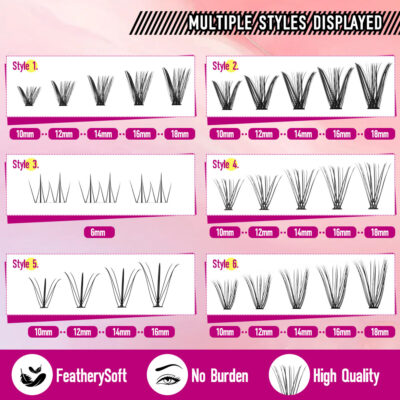Spiky Lashes Eyelash Book Pointed Fairy 30D European and American Amazon Best Seller DIY Segmented Cross-border False Eyelashes