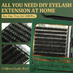 European and American cross-border bestseller 3D fluffy D-curve single-cluster false eyelashes set, natural and thick, DIY segmented cluster eyelashes