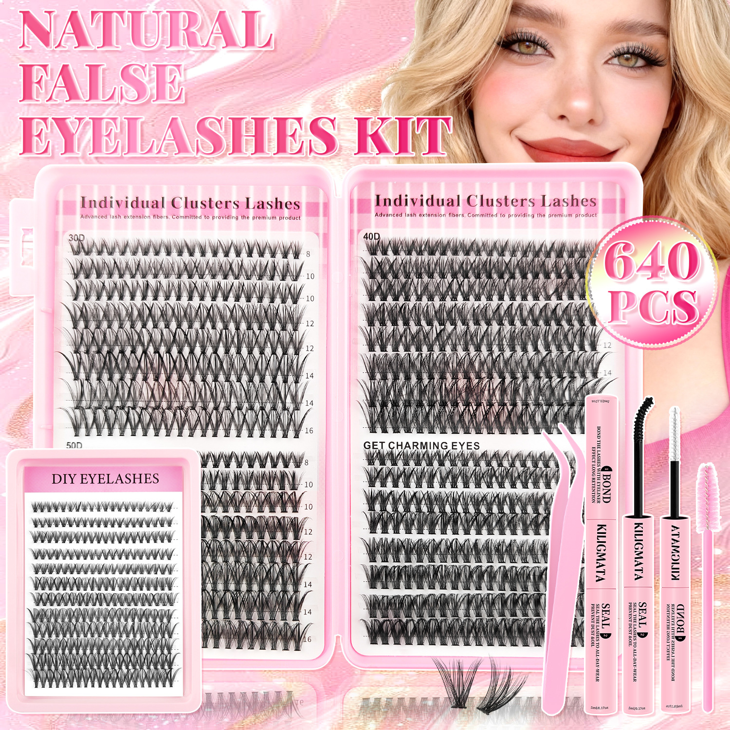 o1cn01wh8s3l1pvyfjjsusa 2219025691847 0 cib.jpg EU/US False Eyelashes Cross-border Amazon Large Capacity 30D 40D 50D Thick Natural Simulation DIY Segmented Lash Book