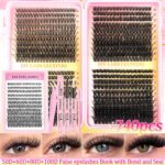 Qingdao Pingdu large-capacity lash book single-cluster false eyelashes 50D60D80D100D segmented thick cluster set