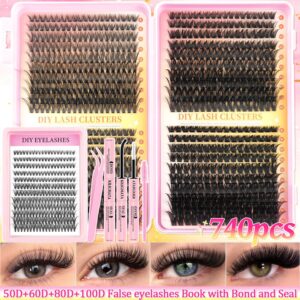 Qingdao Pingdu large-capacity lash book single-cluster false eyelashes 50D60D80D100D segmented thick cluster set