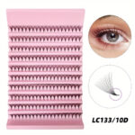 Cross-border bestseller glue-dot cluster lashes 5-20D, tapered, natural and dense, for eyelash extensions
