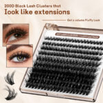 Cross-border DIY false eyelashes fluffy D-curve 30P 60P 80P 100P hot-melt cluster lashes European and American wholesale