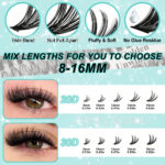 European and American cross-border bestseller Amazon 20D30D lash book set large capacity DIY segmented hot melt lash clusters