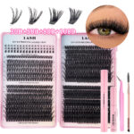 Factory Eyelash Book / European and American Cross-border D-Curve Large Capacity Single Cluster False Eyelashes 8-18mm Natural Dense Curled Segmented