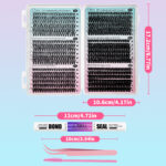 Cross-border large-capacity lash book, voluminous segmented false eyelashes, internet-famous Asian-style dense camera-ready 3D realistic false eyelashes