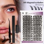 European and American cross-border new 168 clusters slanting single cluster flower lashes natural soft self-lamination segmented DIY eyelash set