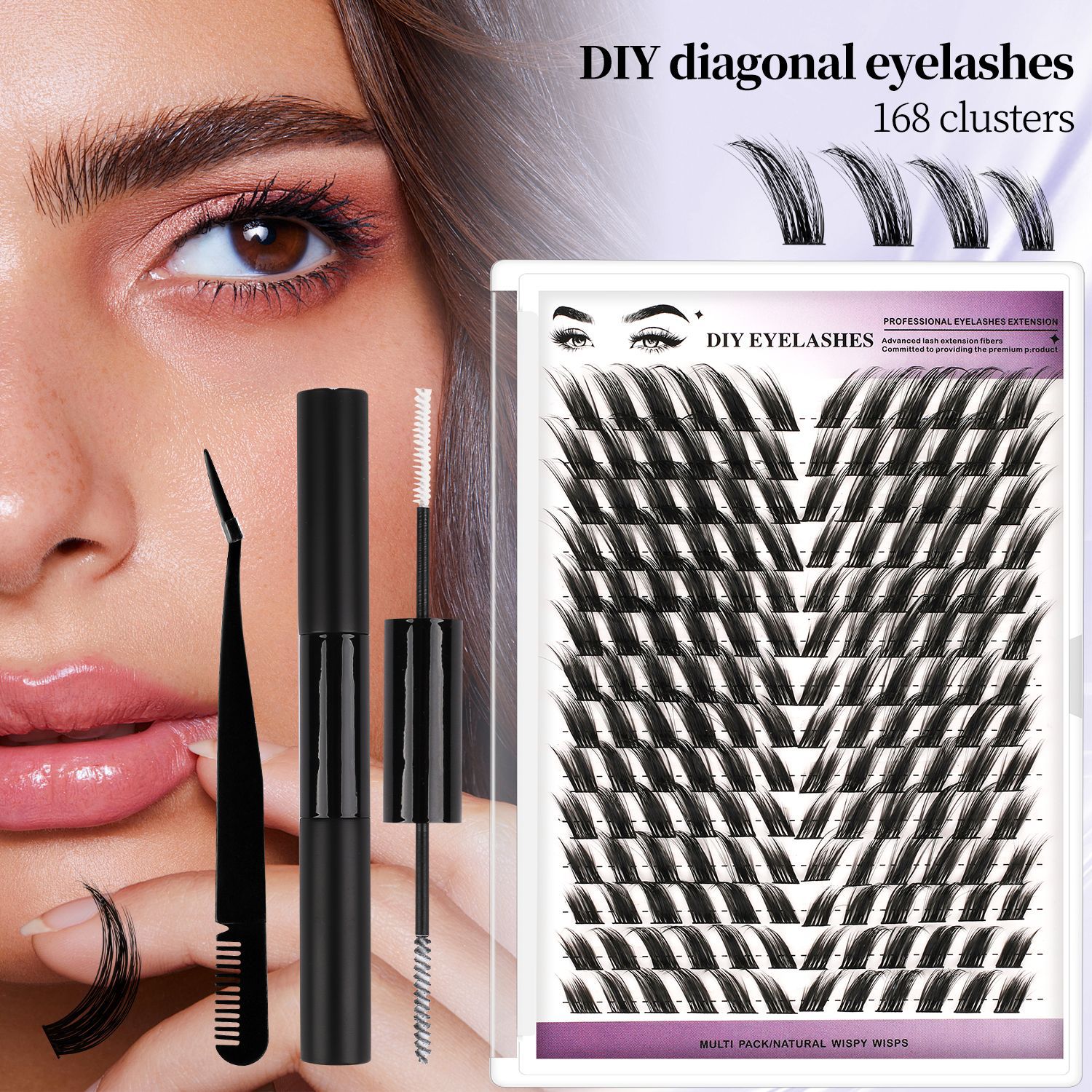 o1cn01xdrgqn2eebtccjer4 2215841308713 0 cib.jpg European and American cross-border new 168 clusters slanting single cluster flower lashes natural soft self-lamination segmented DIY eyelash set