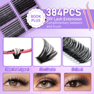 European and American cross-border bestseller 40-100D curved single-cluster false eyelashes DIY segmented thick curly eyelashes large capacity