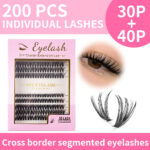 European and American cross-border DIY single-cluster false eyelashes 30/40D mixed set, natural thick and realistic classic eyelashes