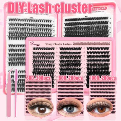 Cross-border TEMU Amazon DIY Eyelash Extension 80D Cluster D-Curl Mixed False Eyelash Tool Set