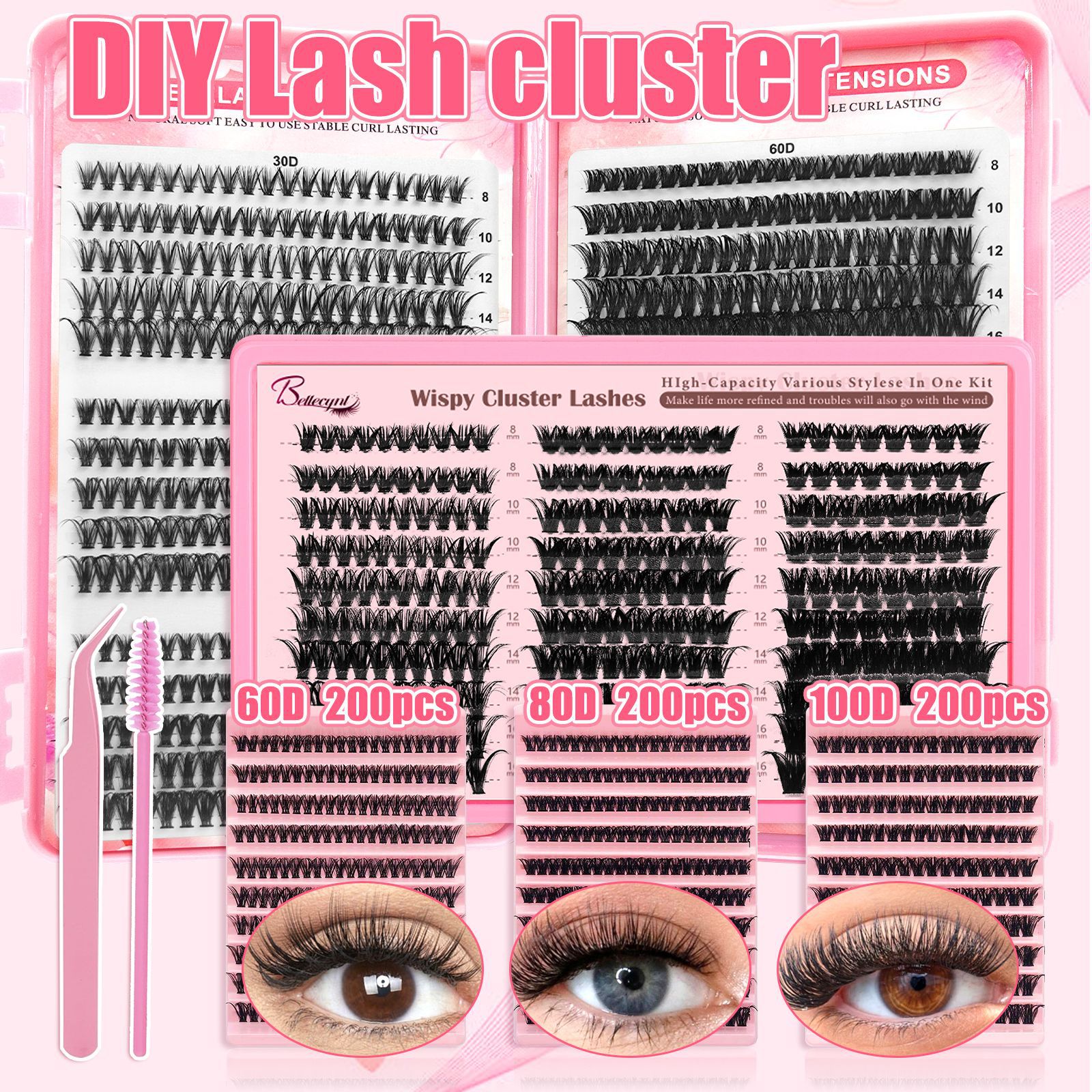 o1cn01xmbdok1pvye4471jg 2219025691847 0 cib.jpg Cross-border TEMU Amazon DIY Eyelash Extension 80D Cluster D-Curl Mixed False Eyelash Tool Set