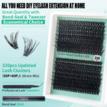 Cross-border new DIY segment eyelashes false eyelashes 100D large capacity D-curve messy thick curly realistic eyelashes