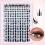Autumn Maple Leaf 14-row Large Capacity Transparent Stem Little Devil Trilogy Natural Segmented False Lashes Soft Curled