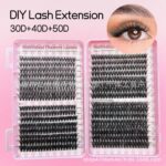 Cross-border European and American DIY eyelash book large capacity 30D40D mixed thick curly cluster segment false eyelash set