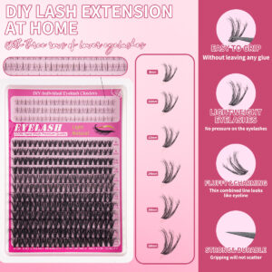 Overseas DIY cross-border single-cluster large-capacity false eyelash book D-curled natural thick classic versatile daily lash extension
