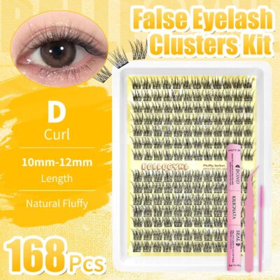 Cross-border best-selling false eyelashes mixed large capacity D-curled European and American thick autumn maple leaf self-adhesive eyelash glue set