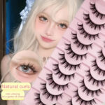 Large capacity pair of small devil internet celebrity cos comic false eyelashes, whole strip black stem, supportive, wholesale, Qingdao eye tail
