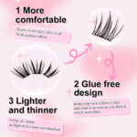 Cross-border best-selling false eyelashes, glue-free small xinzi camellia large-capacity lash book, glue-free wear, lightweight and comfortable