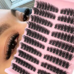 Cross-border best-selling false eyelashes 60D single cluster segmented self-lashing 3D thick curly fluffy cluster large capacity