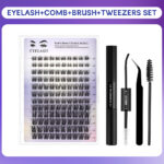 European and American cross-border best-selling false eyelashes, realistic and thick DIY eyelashes, segmented single-cluster lash extension wholesale
