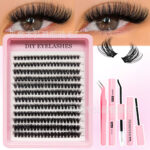 Hot-selling Amazon cross-border EU/US fake eyelash set 30D 40D 50D 60D 80D single-cluster 3D hot-melt flower lashes