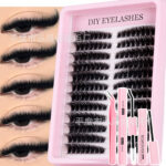 European and American cross-border bestseller false eyelash set 50D/80D/100D single cluster segmented 3D eyelashes wild fluffy